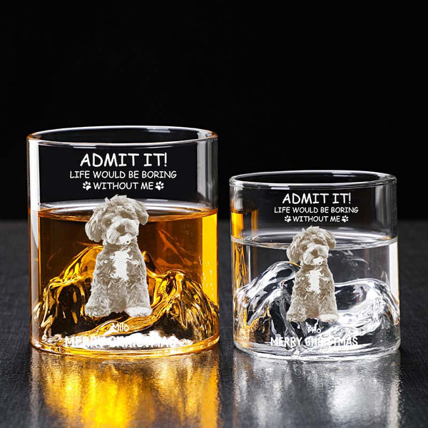 Snowy Mountain Whiskey Glass – Personalized Pet Christmas Gift