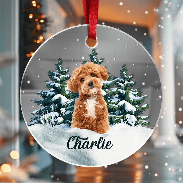 Custom Photo Dog Ornament For Christmas