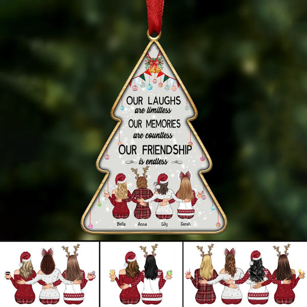 Forever Friends - Endless Laughter, Countless Memories - Personalized Transparent Ornament