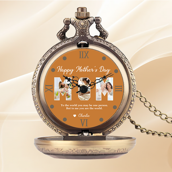 Personalized Vintage Pocket Watch - Happy Mother's Day Gift for Mom