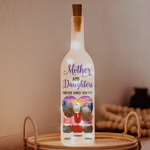 Mother & Daughter - Linked Together - Personalized Bottle Lamp