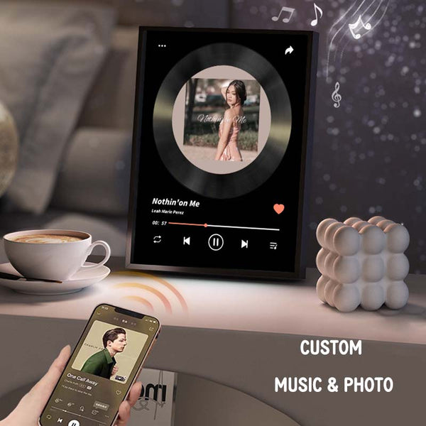 Personalized Record Bluetooth Speaker with Custom Music & Photo