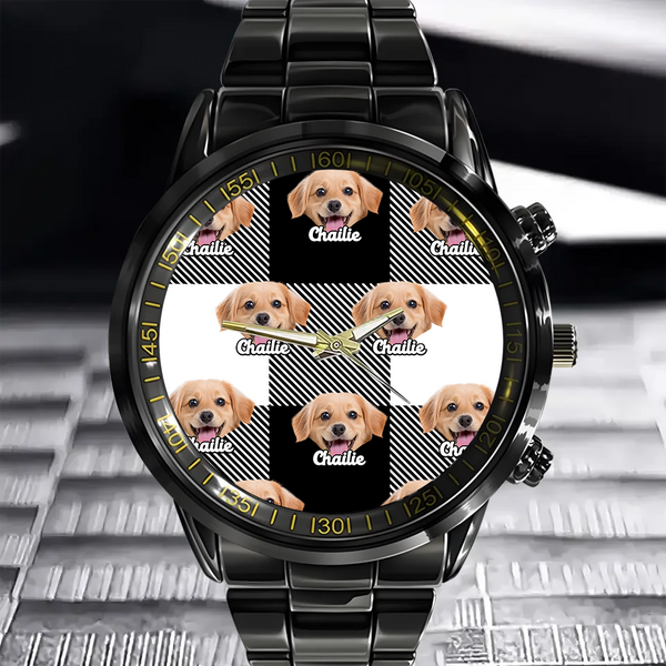 Custom Photo & Name Pet Watch - Personalized Gift for Dog & Cat Lovers