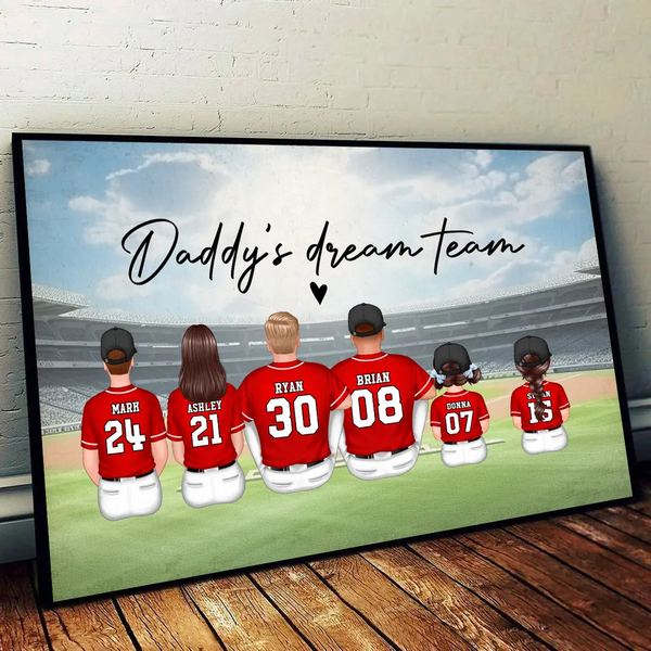 Customizable Baseball Dream Team Family Personalized Poster