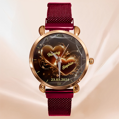 Personalized Valentine's Watch - Custom Couple Art, The Perfect Gift for Him or Her