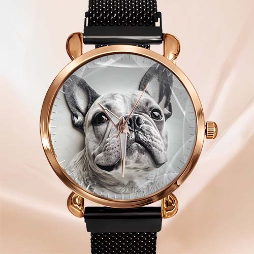 3D Plaster Dog Head Watch