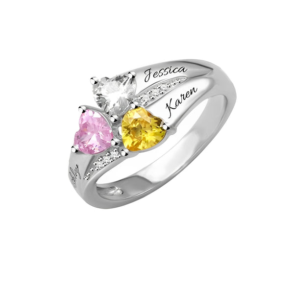 I Love You Forever - Personalized Promise Birthstones Ring